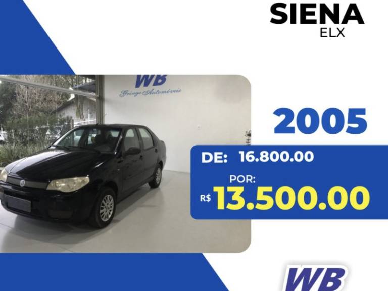FIAT - SIENA - 2004/2005 - Preta - R$ 13.500,00